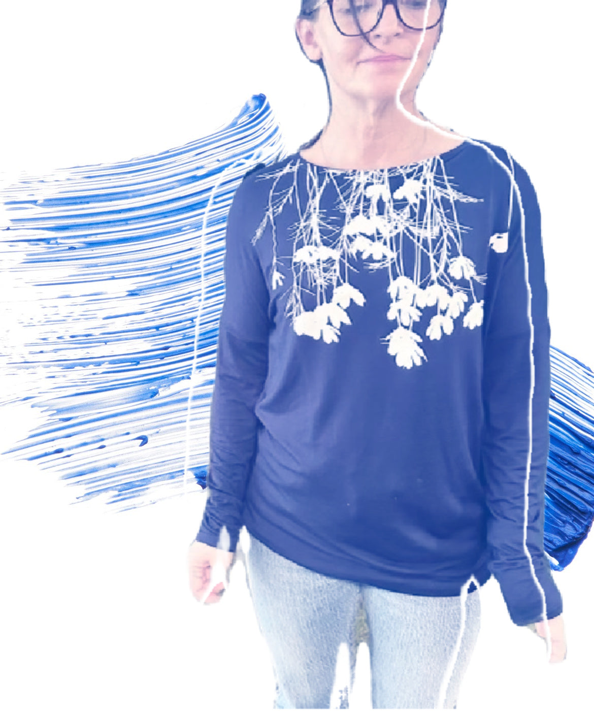 Flower Collar Long Sleeve Button Tunic