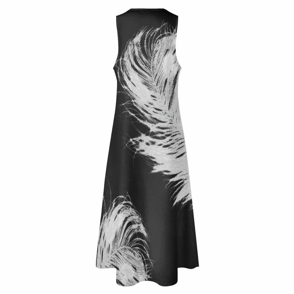 Quill Long Writer's Dress- Black +Silver