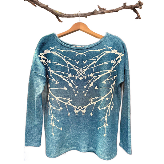 Fleur of Florence sweater ultra vegan cashmere emerald green-front and back print