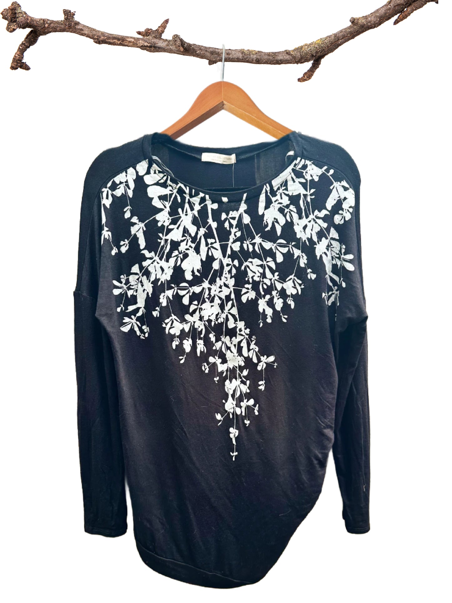 Leafy Long Sleeve Button Tunic