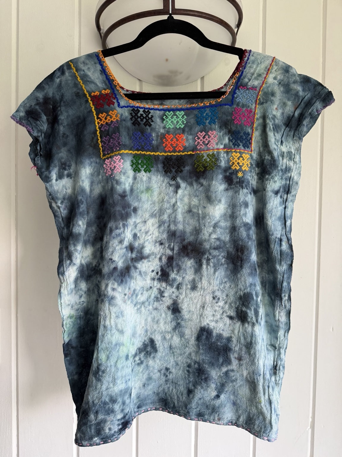 Watercolor: Ice Dye, Embroidered Top, XS only