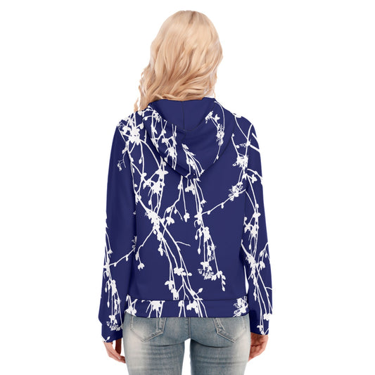 Falling Flowers Zipper Hoodie
