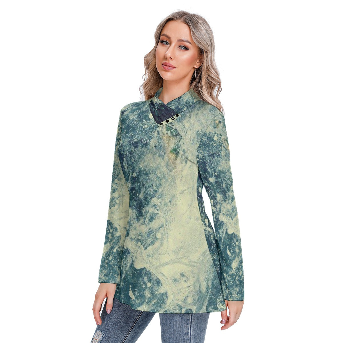 Waters of Venice Folded Neck Tunic