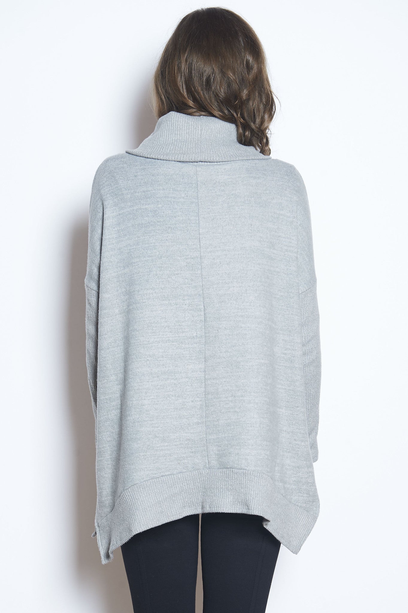 Fairytale trees cowl neck poncho light grey