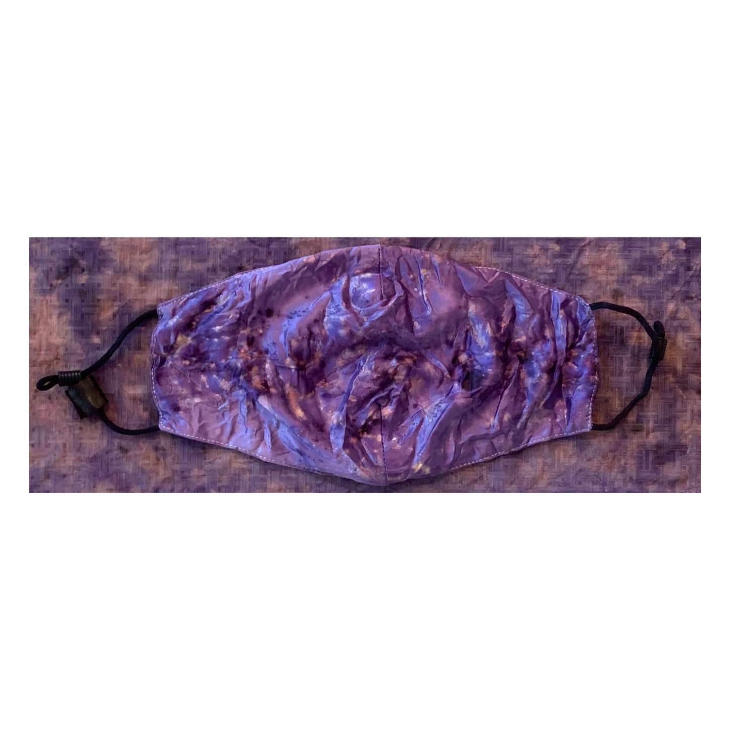 Flower Dyed Mulberry Silk Mask & Matching Chiffon Mini Cravat- Logwood and Rose