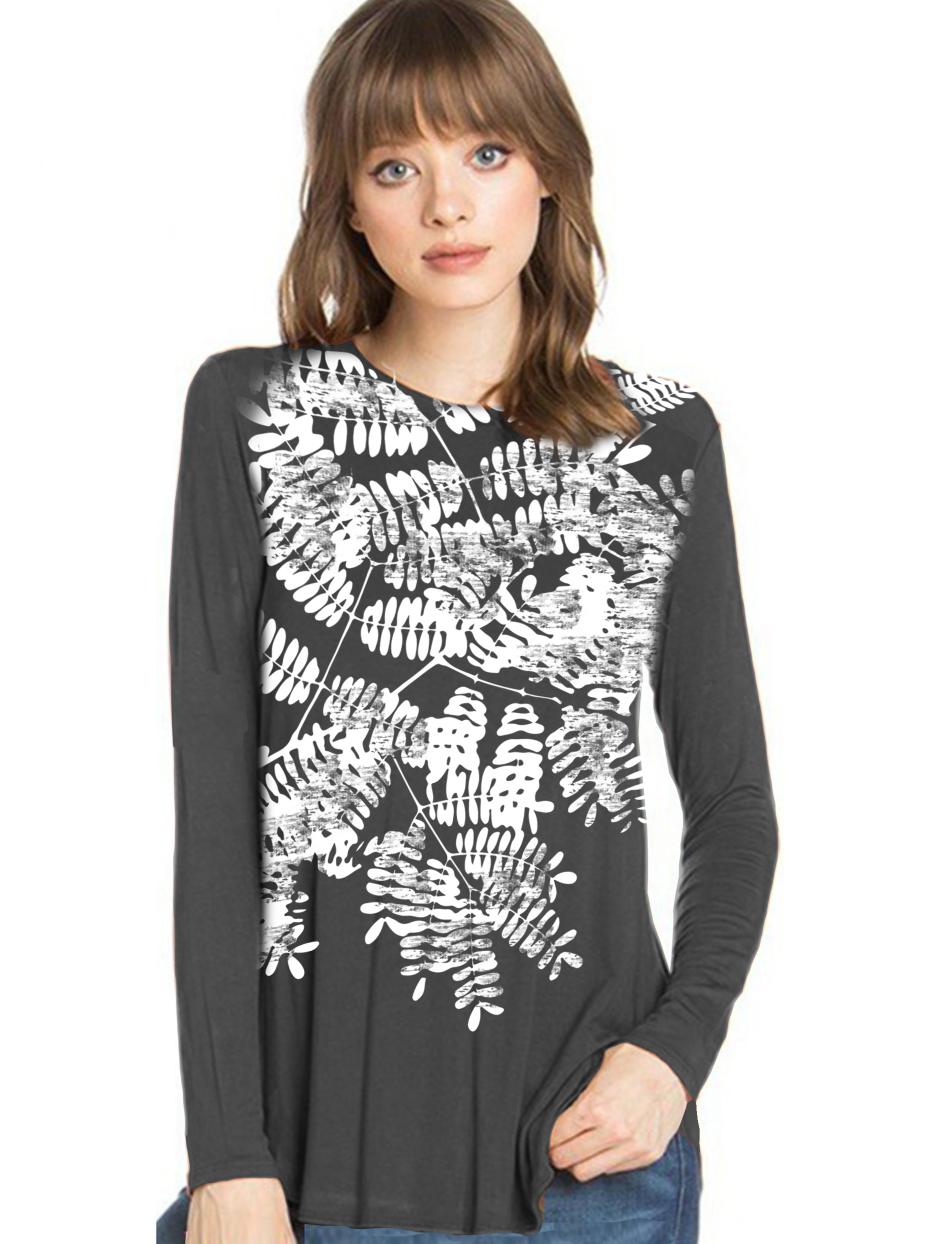 Water of Leaves Long Sleeve Tunic