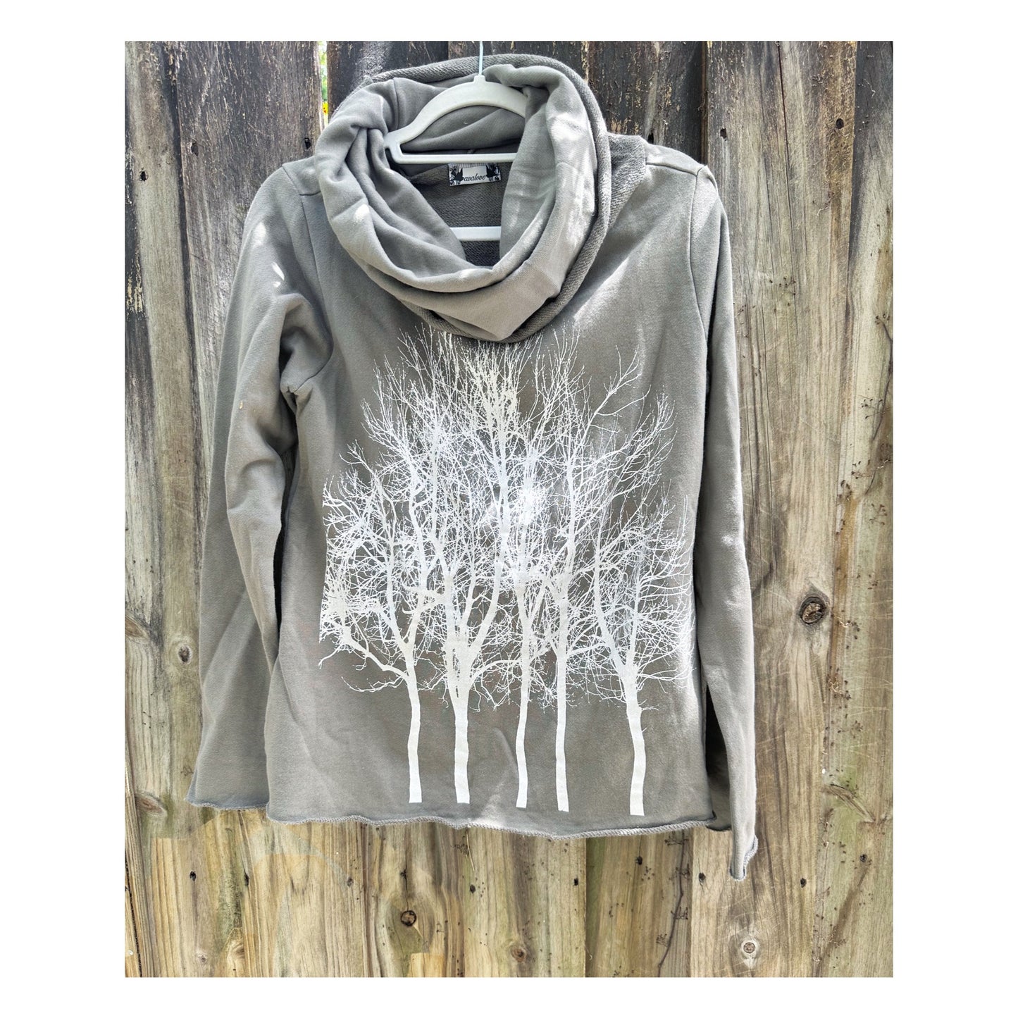 Fairytale Trees Sweatshirt Cowl Heather Grey- XS, M