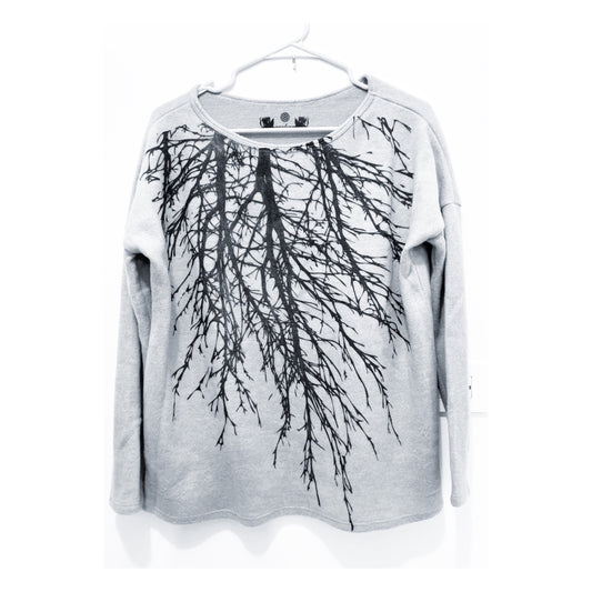 Tribe Tree fleece basic sweater ultra vegan cashmere-grey on grey