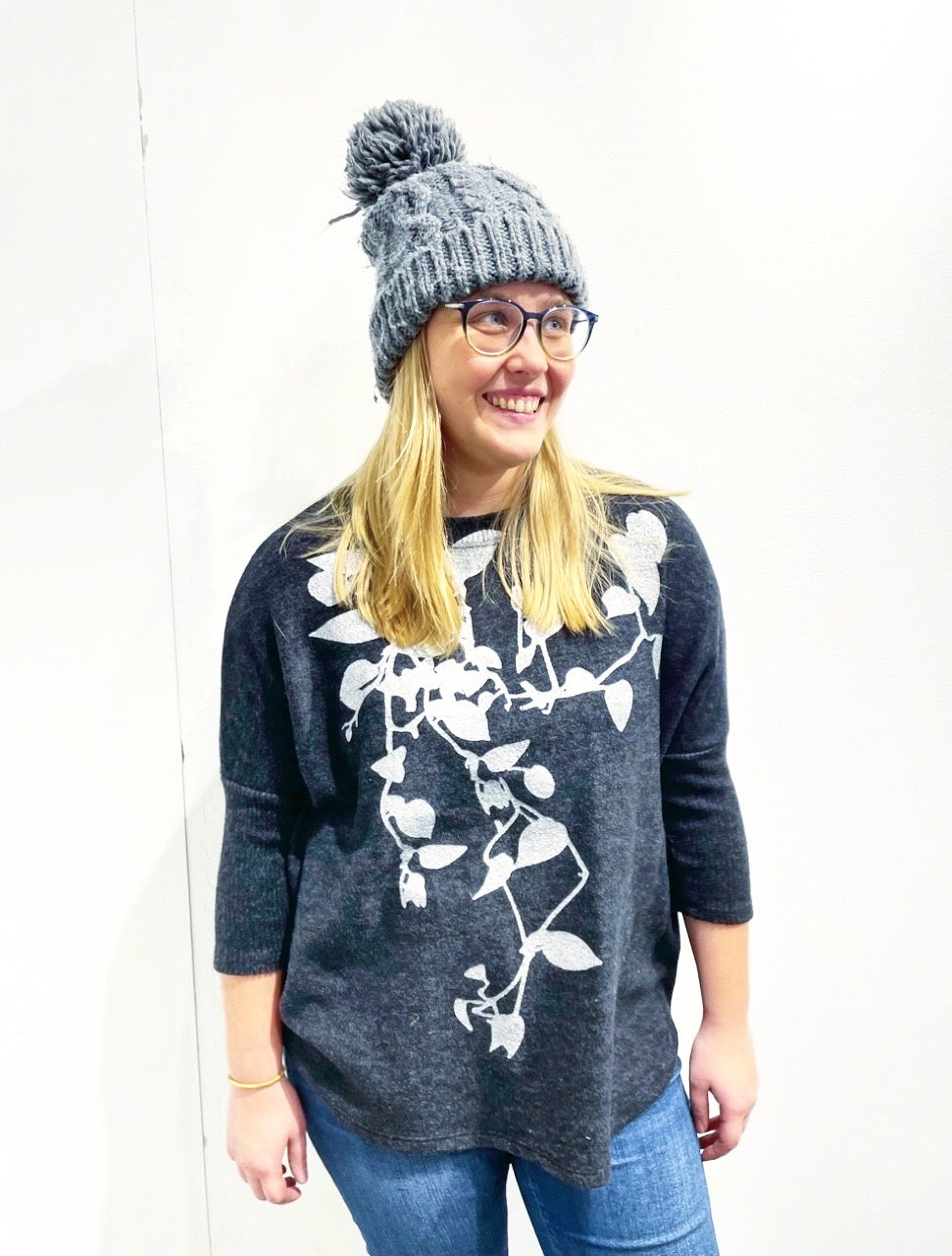 House Plant Fleece -Dark Charcoal