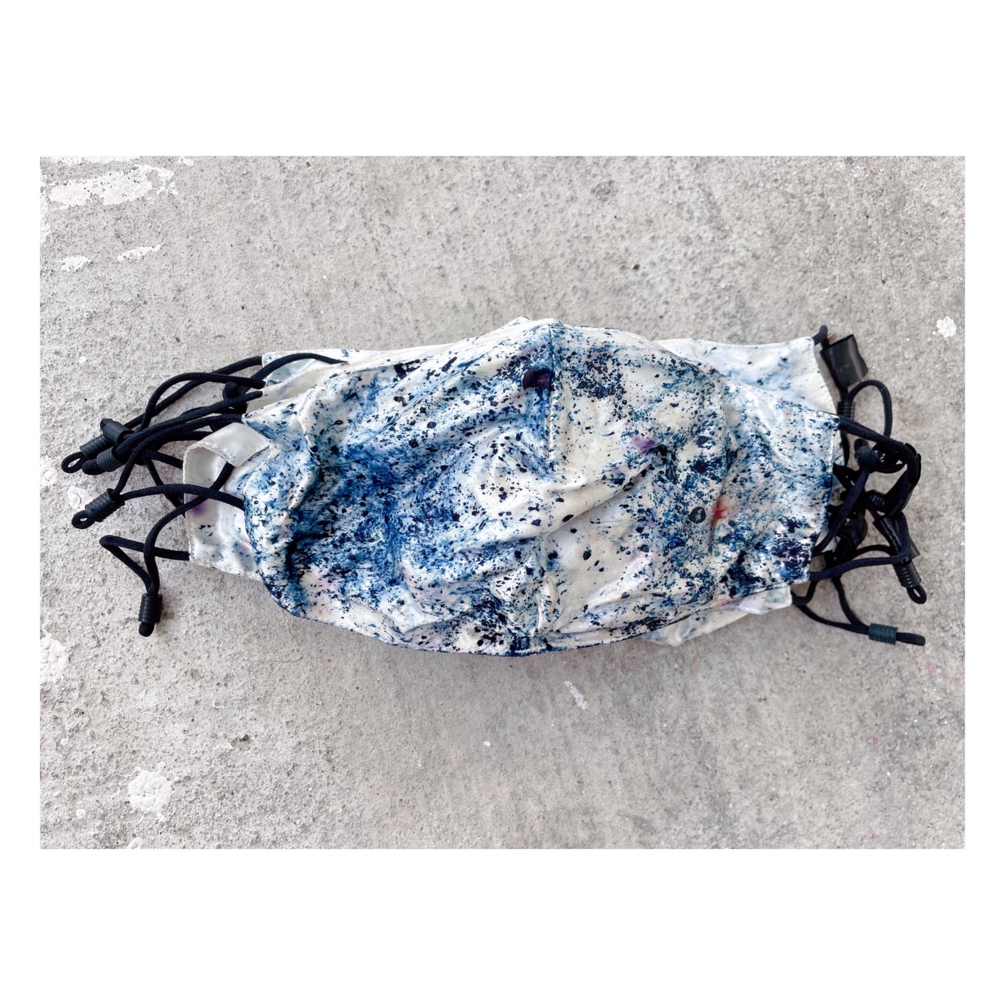Blueberries- Indigo Flower Dyed Mulberry Silk Mask - Pink Quartz Collection