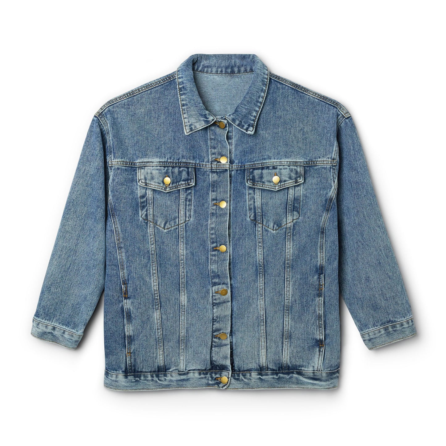 BIG HEART Denim Jacket — Classic Women's Jean Jacket with Red Heart Back Graphic