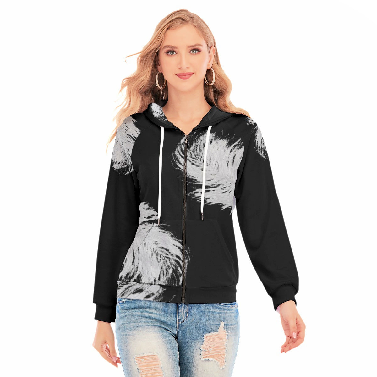 Writer's Quill Hoodie With Zipper