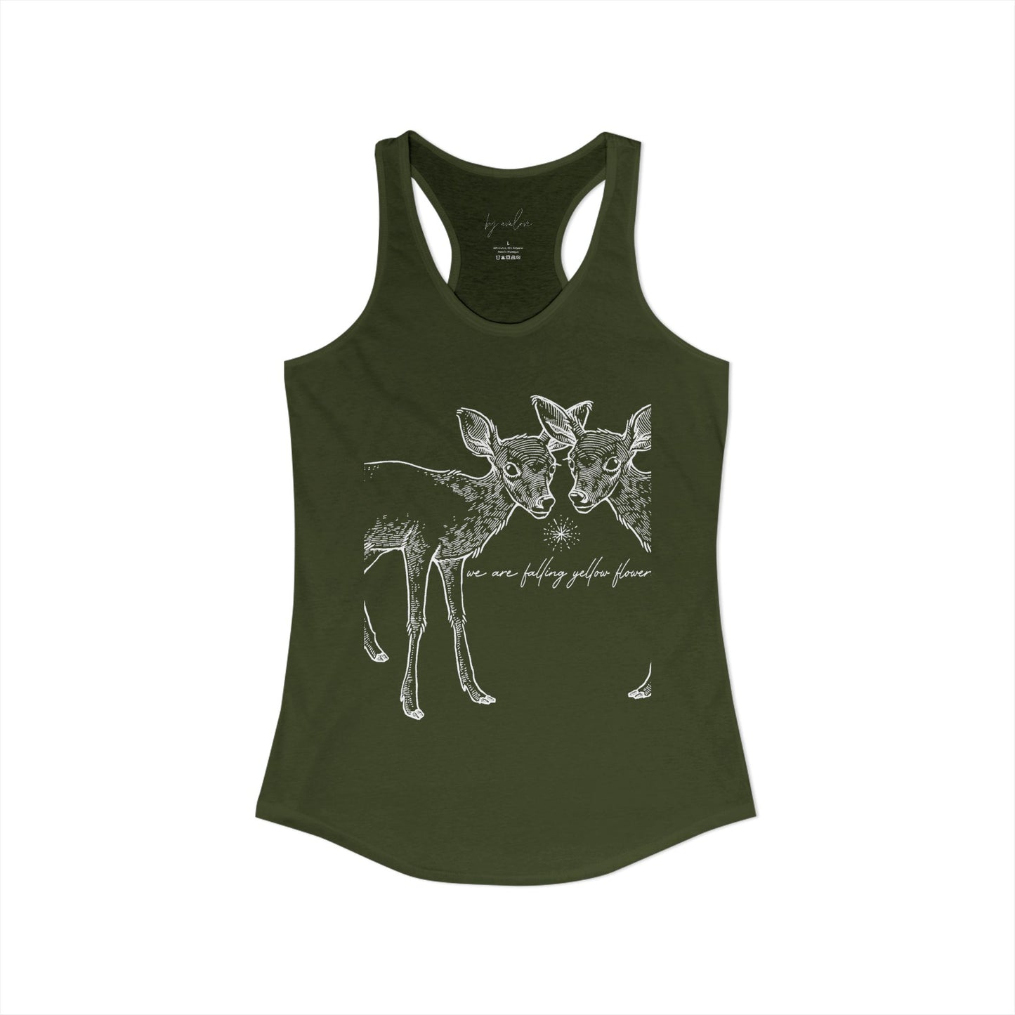 Two Deer- We Are Falling Flowers- Tank Basic- THE STORE, by avalove