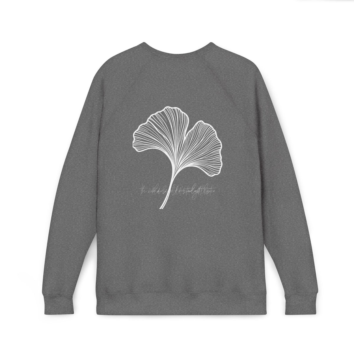 The World is Full of Starlight Poetry Ginkgo Leaf Sweatshirt — Minimal Botanical Crewneck- The Store by avalove