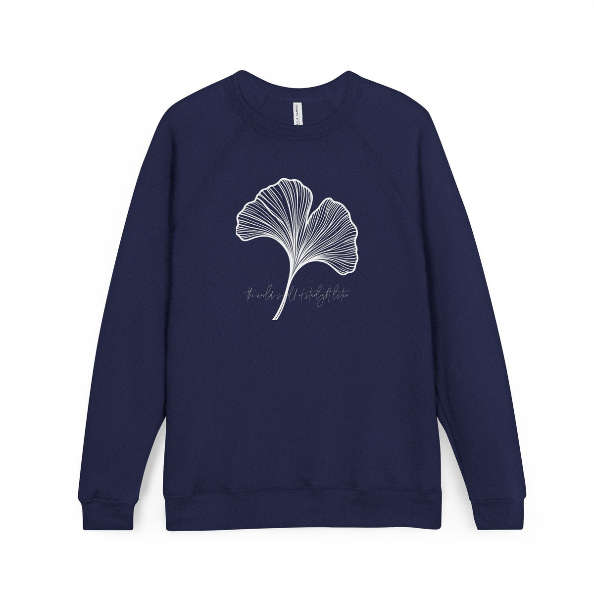 The World is Full of Starlight Poetry Ginkgo Leaf Sweatshirt — Minimal Botanical Crewneck- The Store by avalove