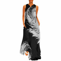 Quill Long Writer's Dress- Black +Silver