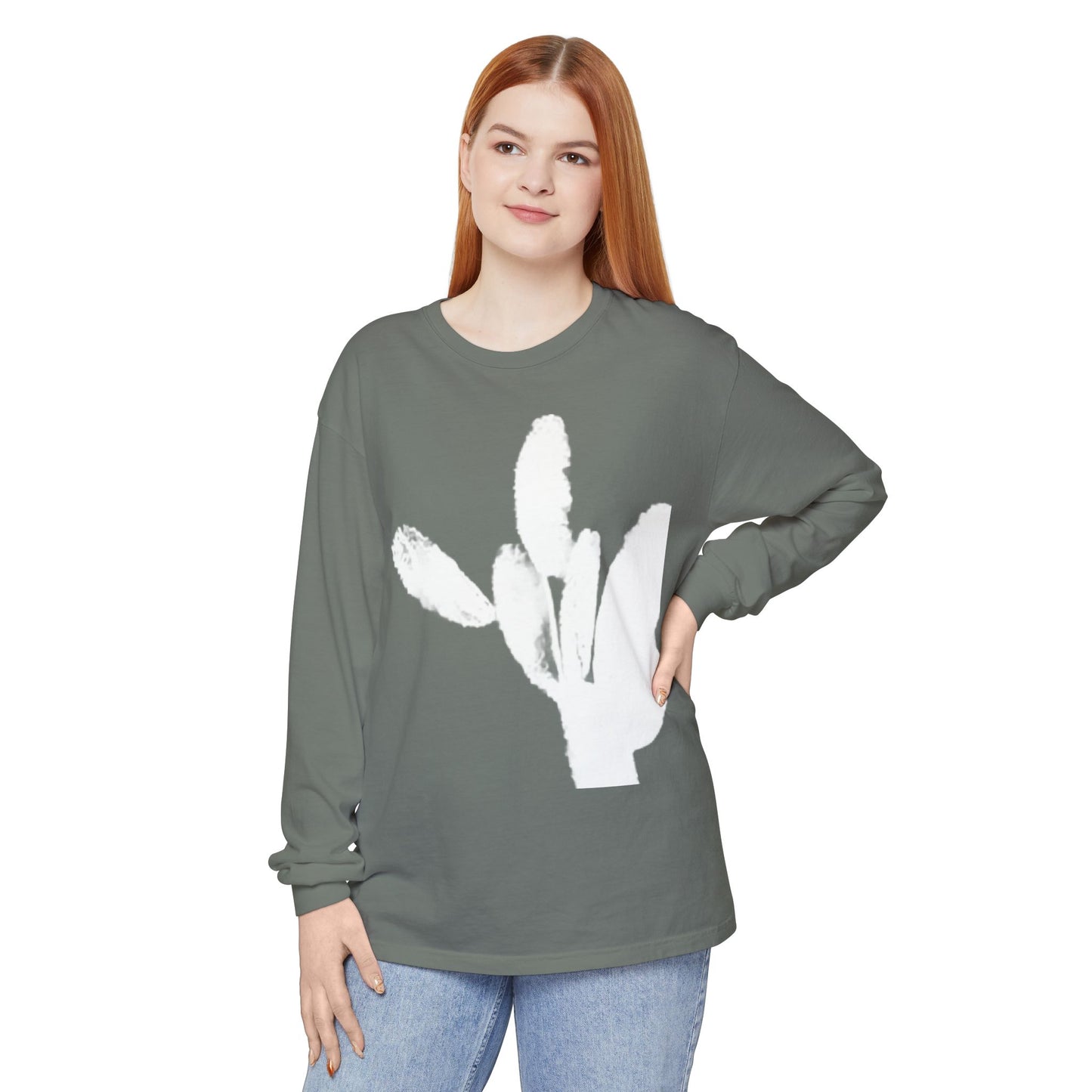Cactus Silhouette Long Sleeve Shirt, THE STORE, by avalove