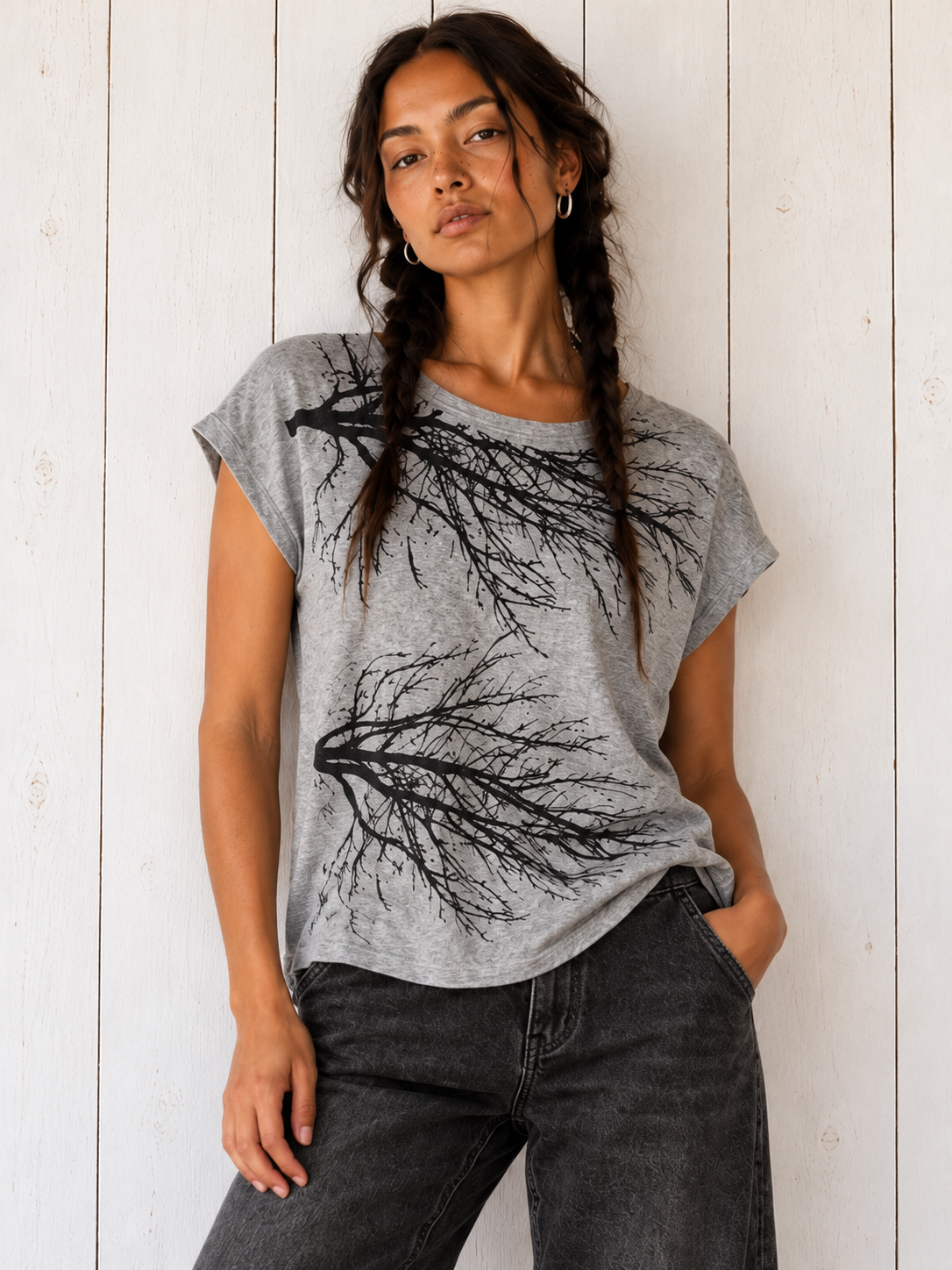 Two Trees Fuzzy Sweater Tee- Pre-Order, ships mid october