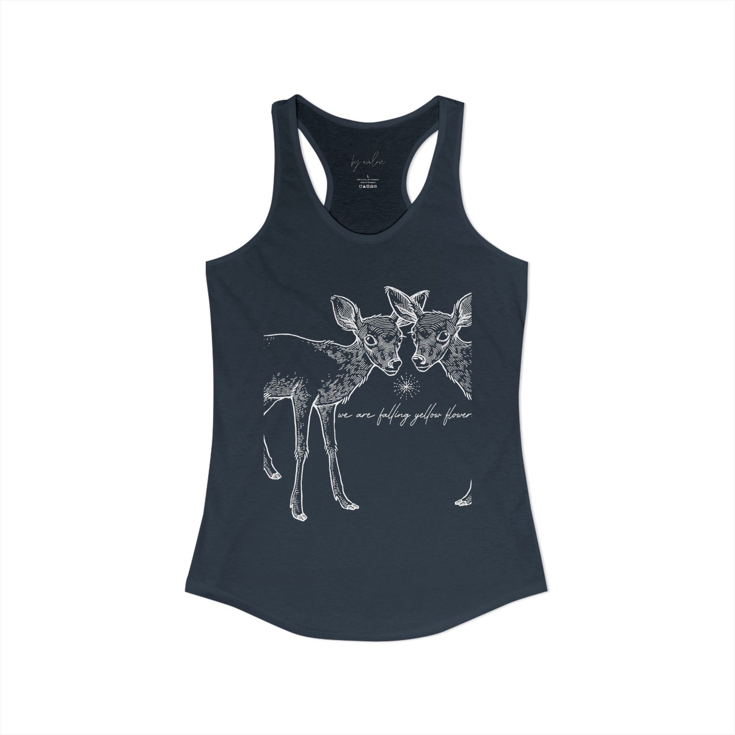 Two Deer- We Are Falling Flowers- Tank Basic- THE STORE, by avalove