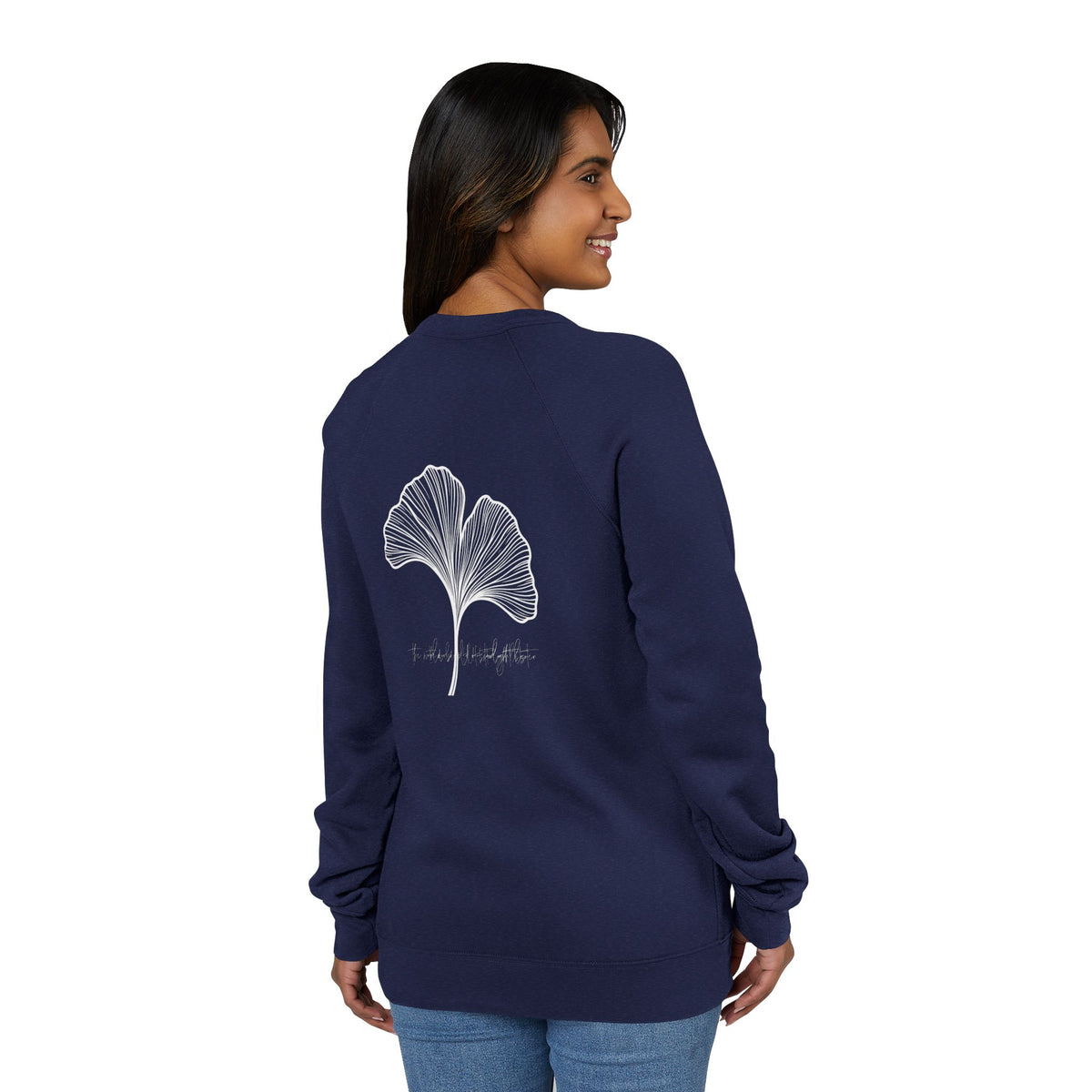 The World is Full of Starlight Poetry Ginkgo Leaf Sweatshirt — Minimal Botanical Crewneck- The Store by avalove
