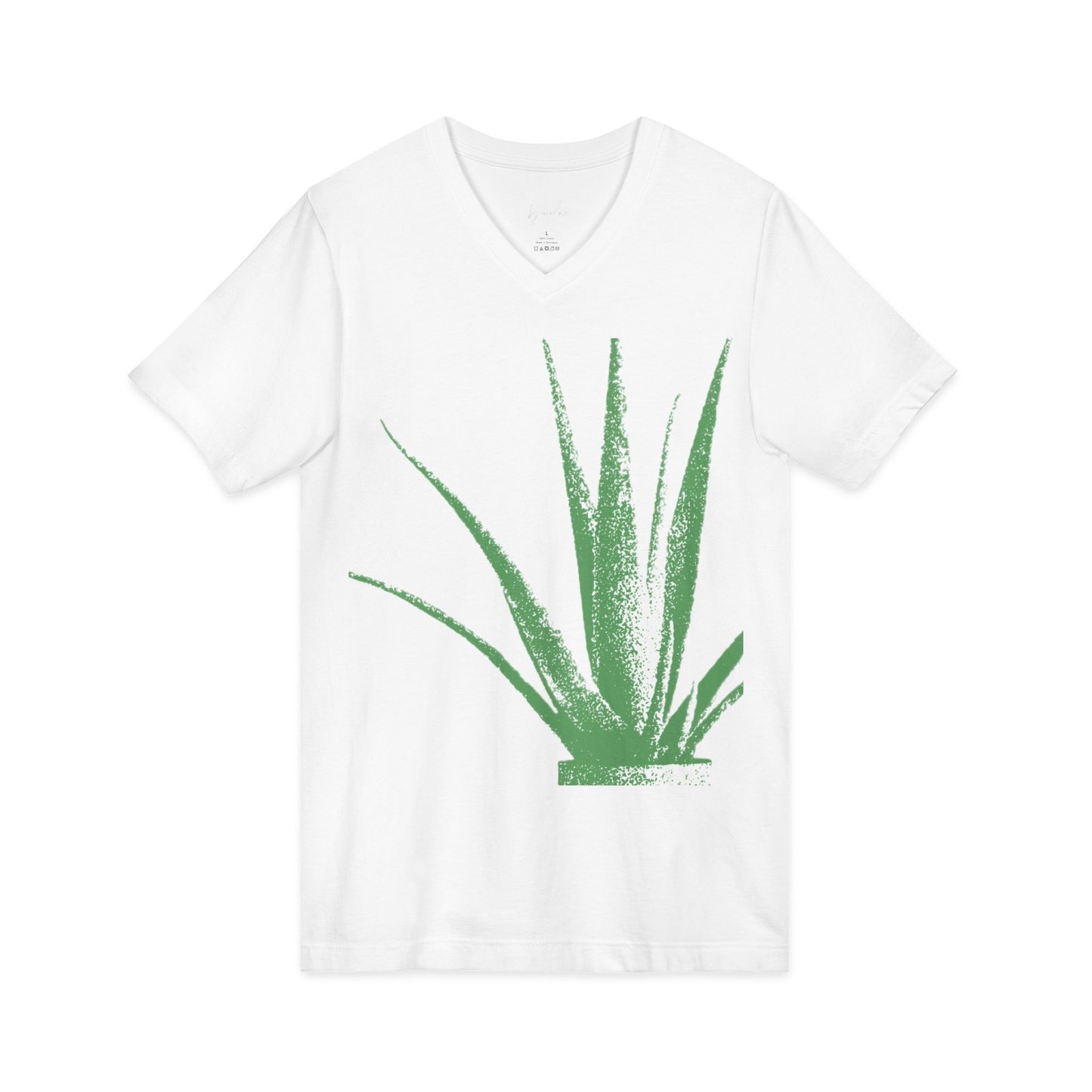 Aloe Plant V-Neck Tee — Minimalist Green Succulent Shirt, THE STORE by avalove