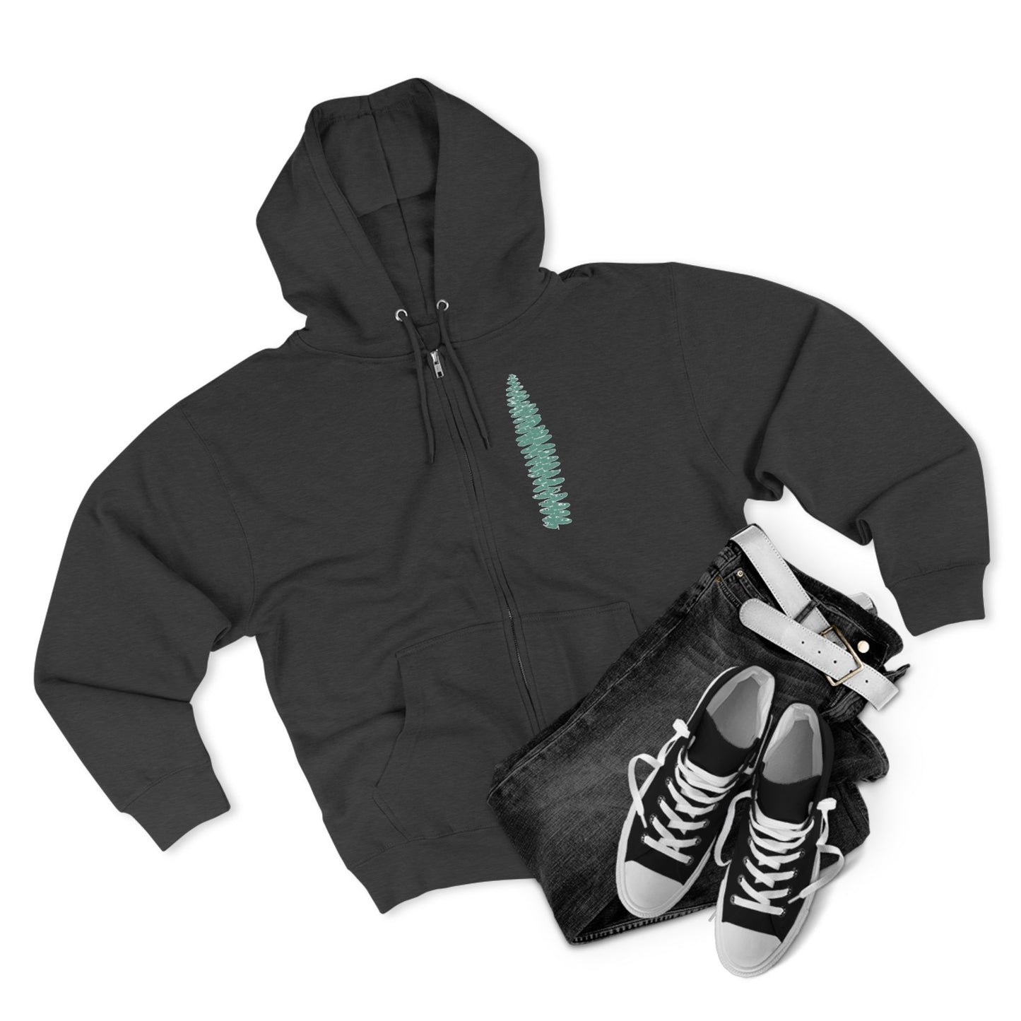 Green Fern, Forest Bathing Unisex Zip Hoodie, THE STORE, by avalove