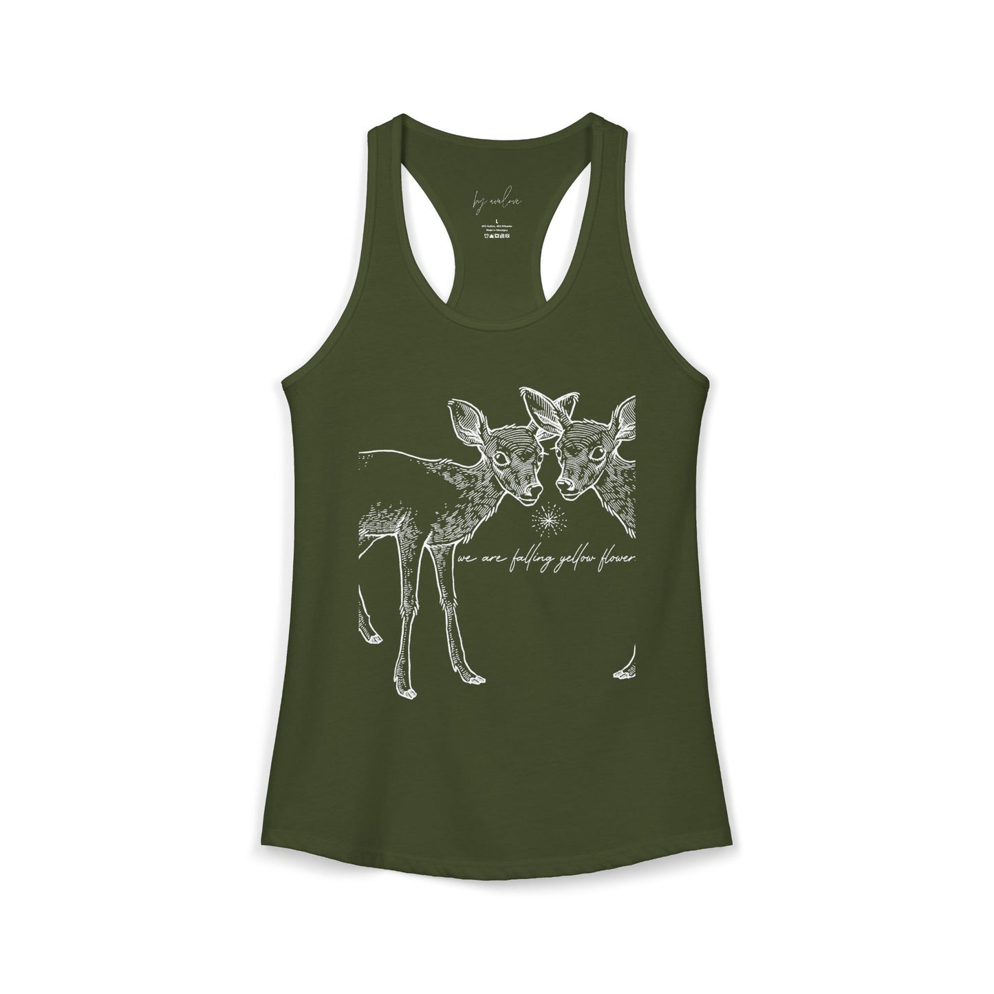 Two Deer- We Are Falling Flowers- Tank Basic- THE STORE, by avalove