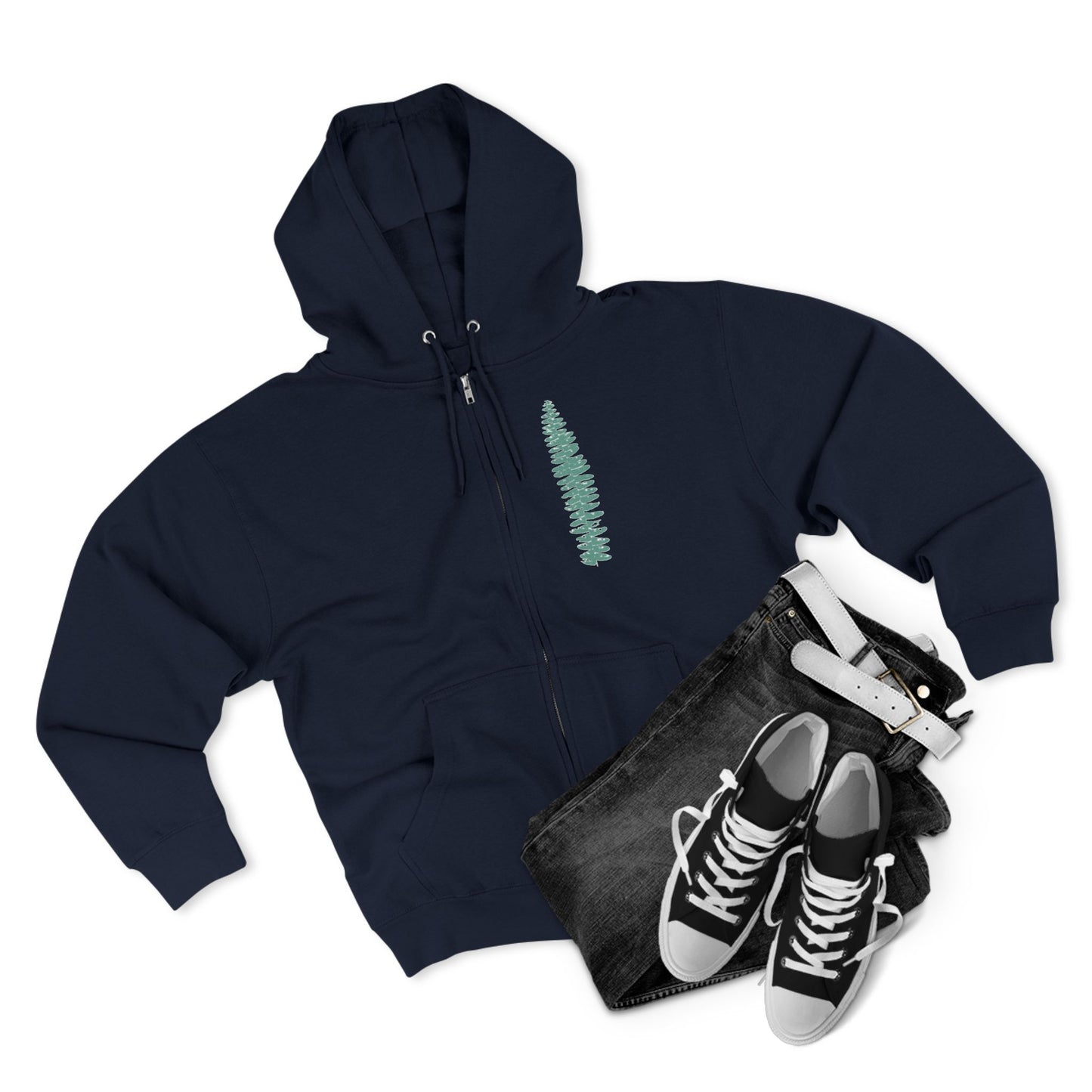 Green Fern, Forest Bathing Unisex Zip Hoodie, THE STORE, by avalove