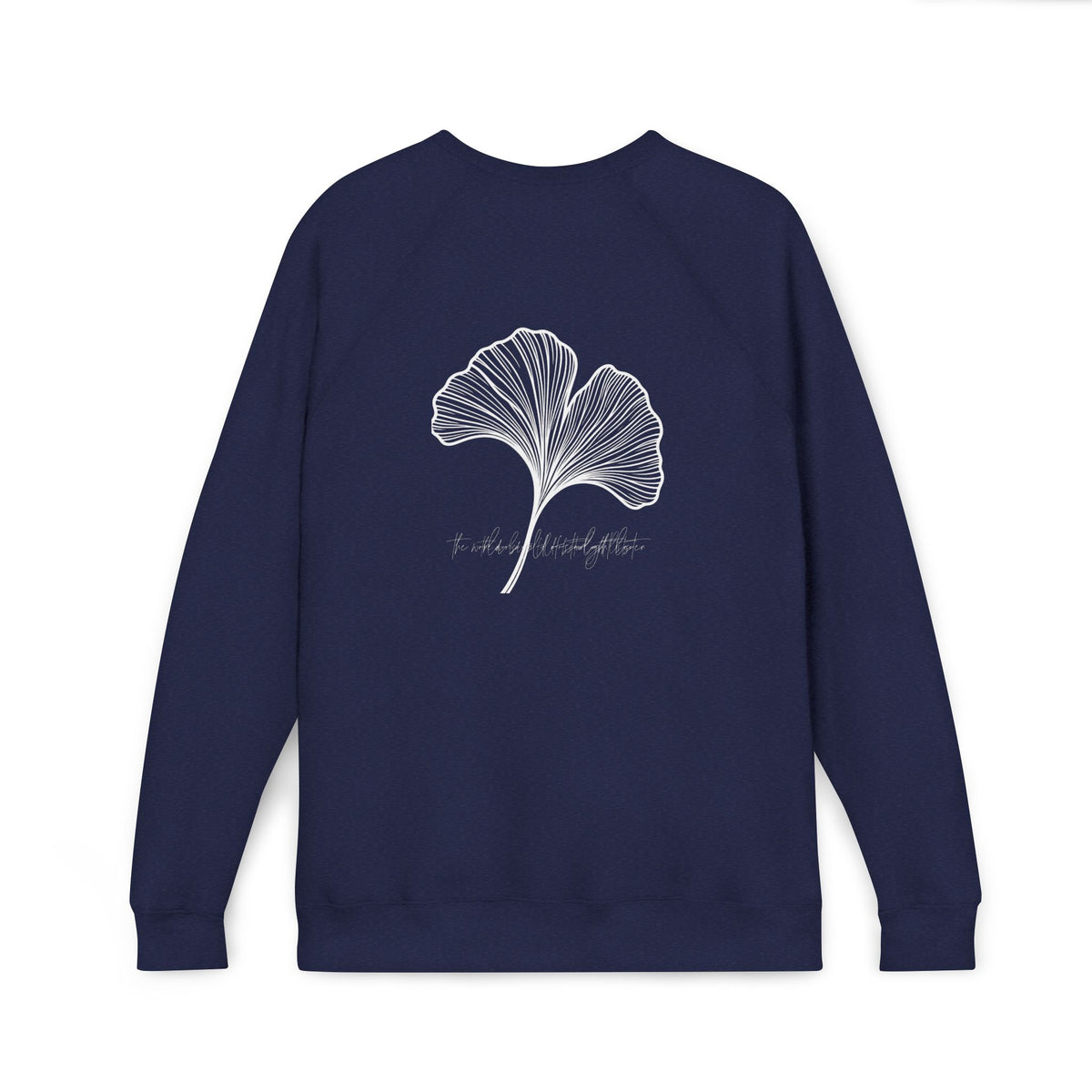 The World is Full of Starlight Poetry Ginkgo Leaf Sweatshirt — Minimal Botanical Crewneck- The Store by avalove