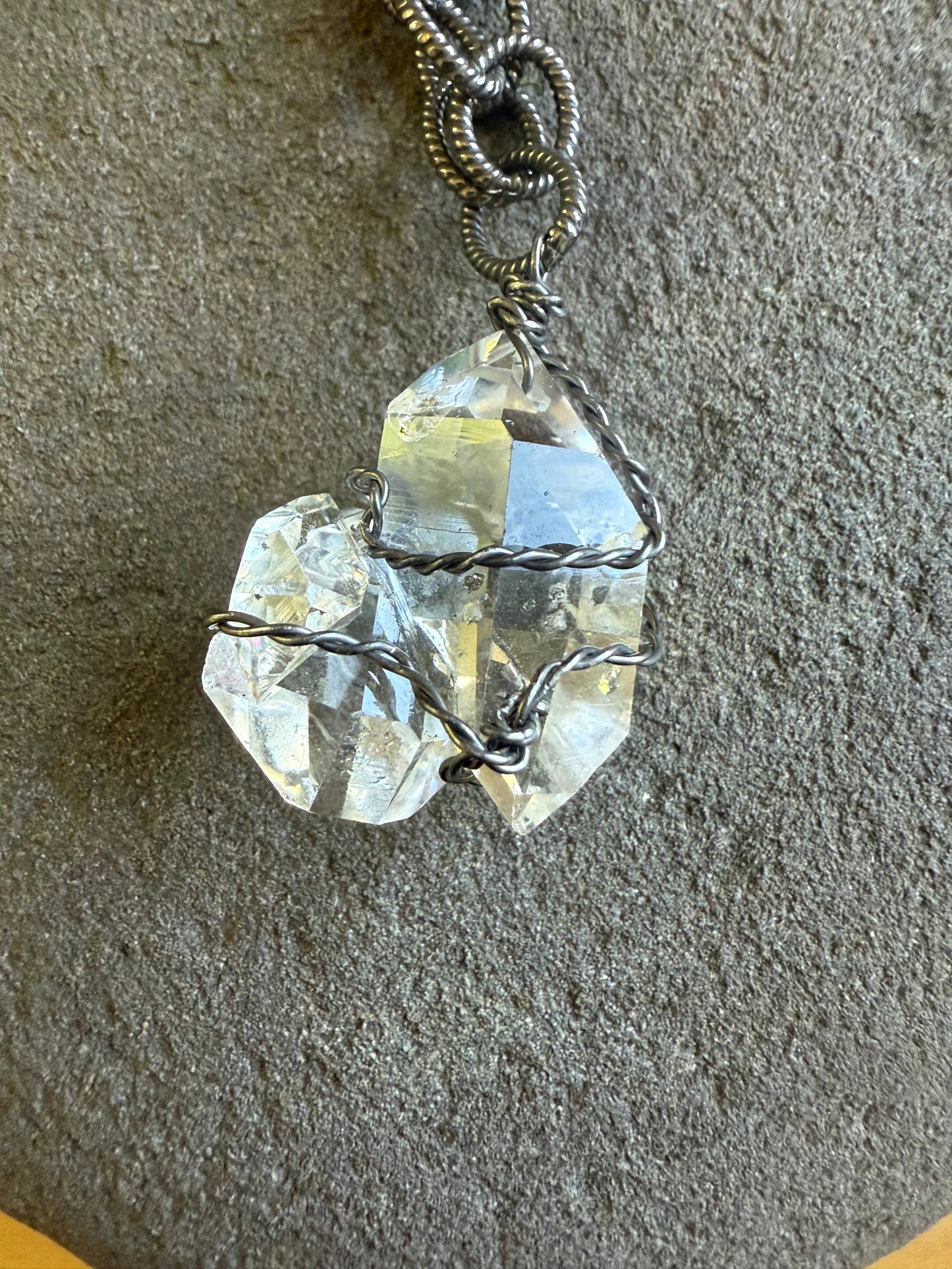 Herkimer Diamond Talisman: Soul Mates with manifestation crystal