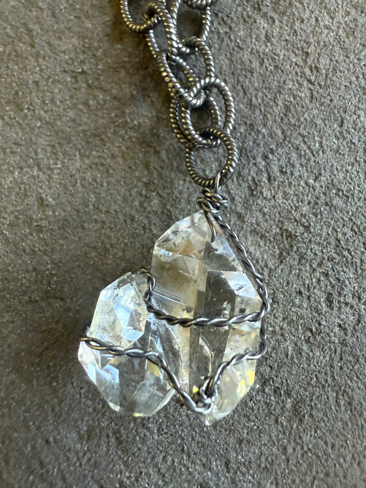 Herkimer Diamond Talisman: Soul Mates with manifestation crystal