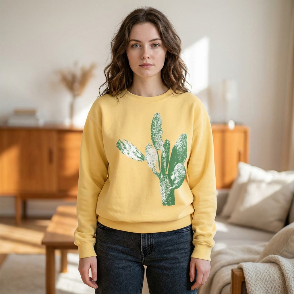 Saguaro Cactus Sweatshirt — Vintage Green Botanical Crewneck, THE STORE, by avalove