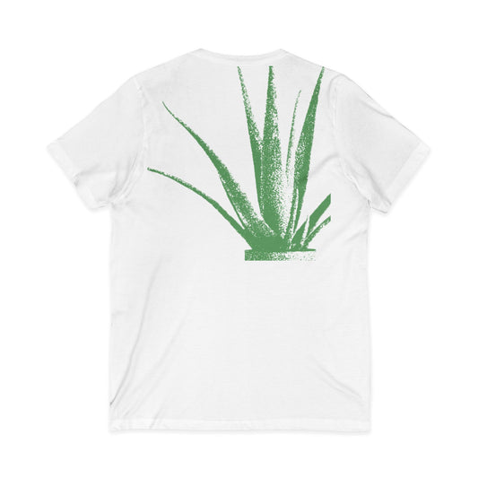 Aloe Plant V-Neck Tee — Minimalist Green Succulent Shirt, THE STORE by avalove