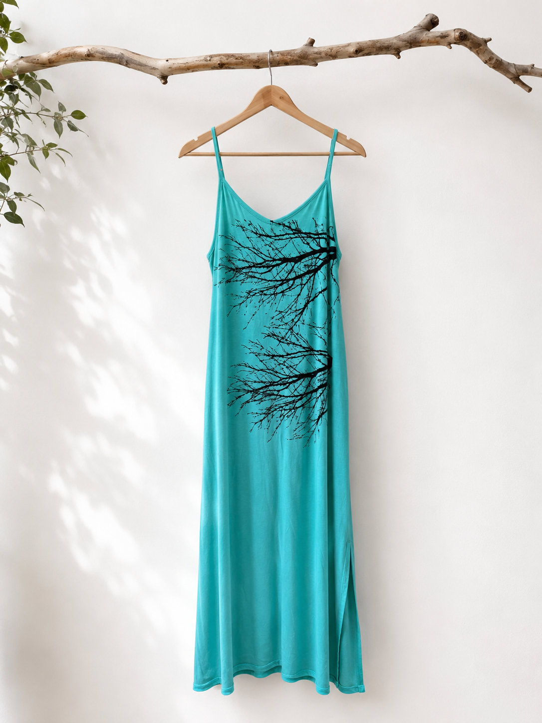 Watercolor Dye: Two Tree/Blue Sky Pocket Tank Dress -Sky