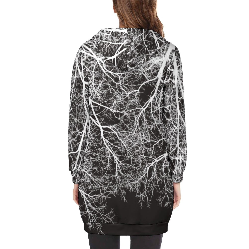 THE STORE by avalove Inky Night Moon Trees Full Print Long Hoodie
