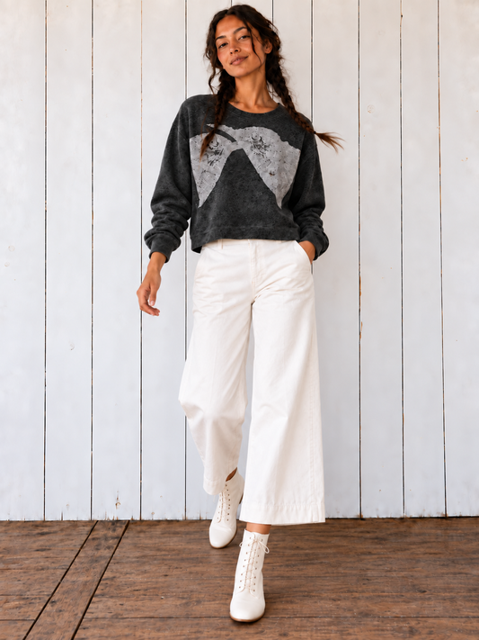 Moon Birds: lightweight sweater- Charcoal/Silver