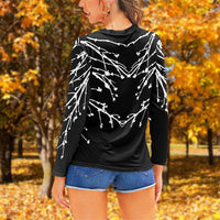 Flowers of Florence Long Sleeve in Black Night with White Branch