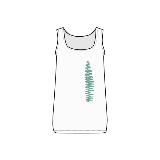 Green Fern, Forest Bathing Micro Ribbed Tank Top, THE STORE, by avalove