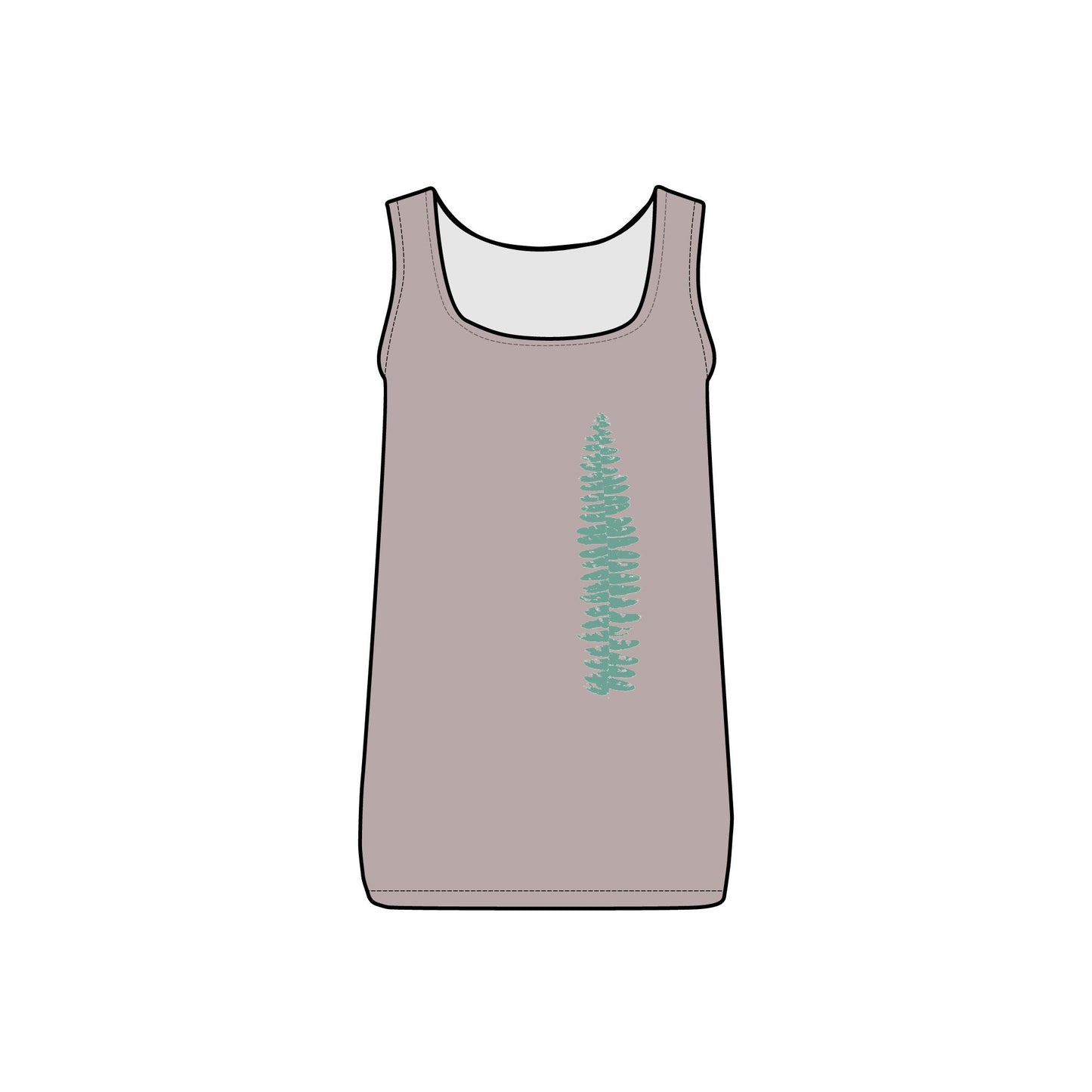 Green Fern, Forest Bathing Micro Ribbed Tank Top, THE STORE, by avalove