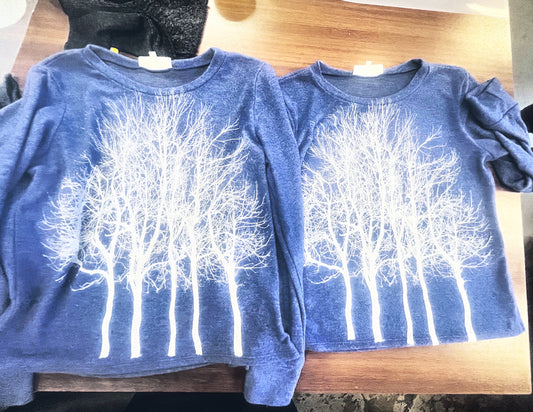 Fairytale Tree Basic Vegan Cashmere Fleece Sweater-Lux-Cornflower