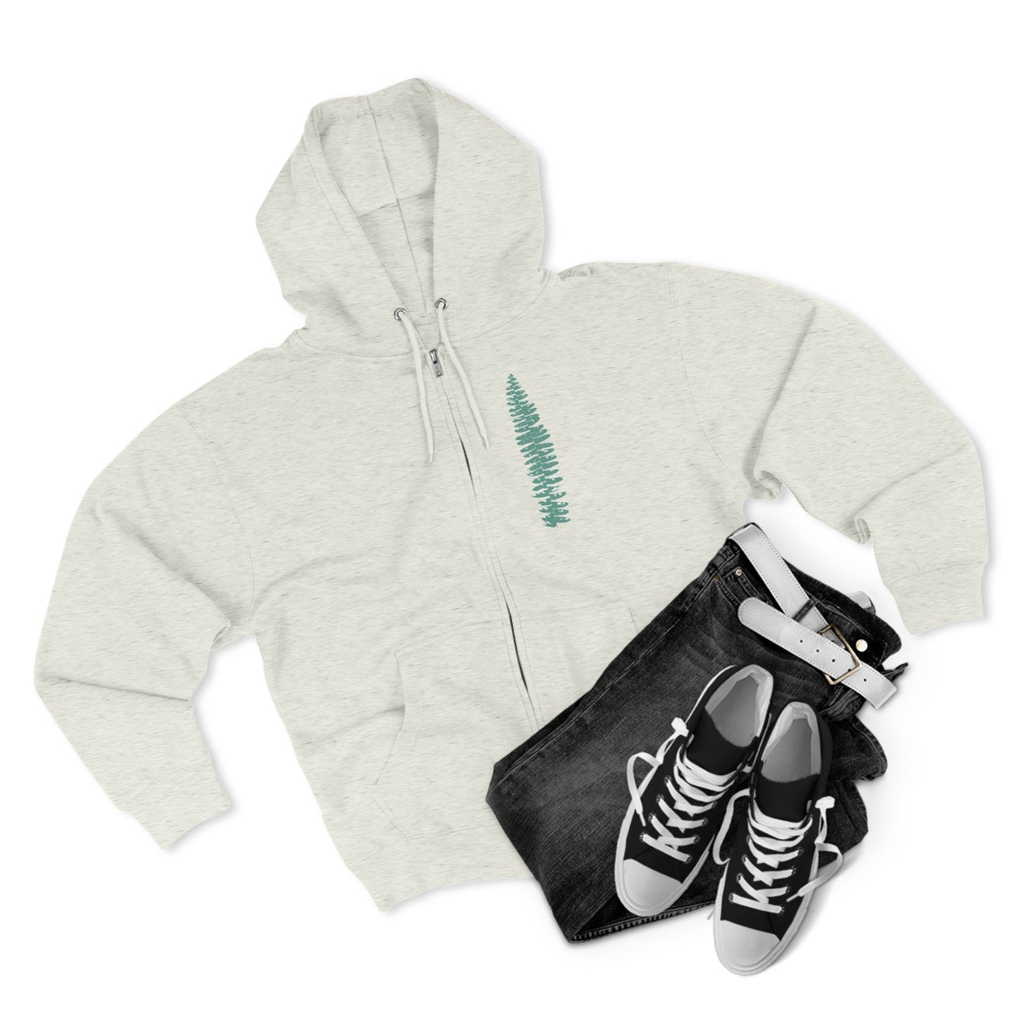 Green Fern, Forest Bathing Unisex Zip Hoodie, THE STORE, by avalove