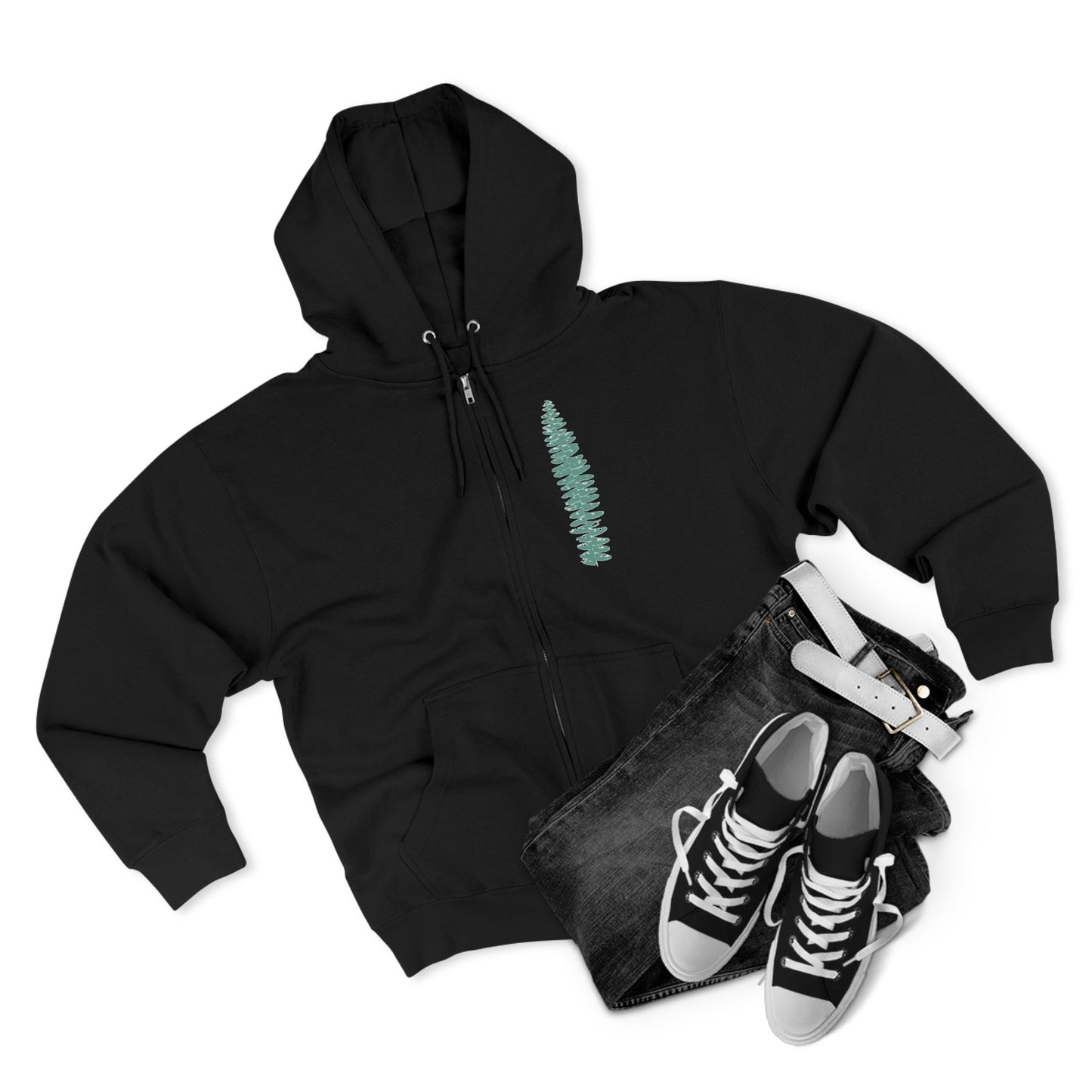 Green Fern, Forest Bathing Unisex Zip Hoodie, THE STORE, by avalove