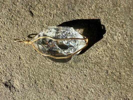 Herkimer Diamond Talisman with Dolphin companion-approx 1/2 inch