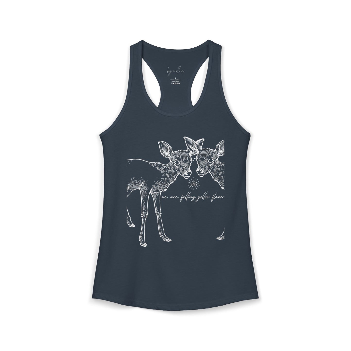 Two Deer- We Are Falling Flowers- Tank Basic- THE STORE, by avalove