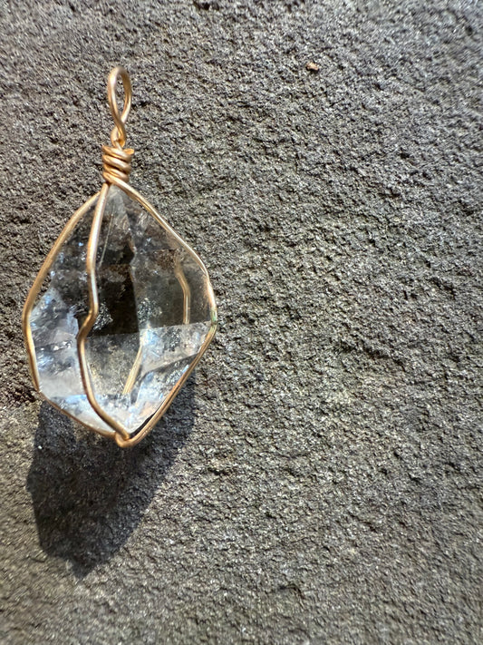 Herkimer Diamond Talisman: Golden Healer, Alchemist Key: medium size
