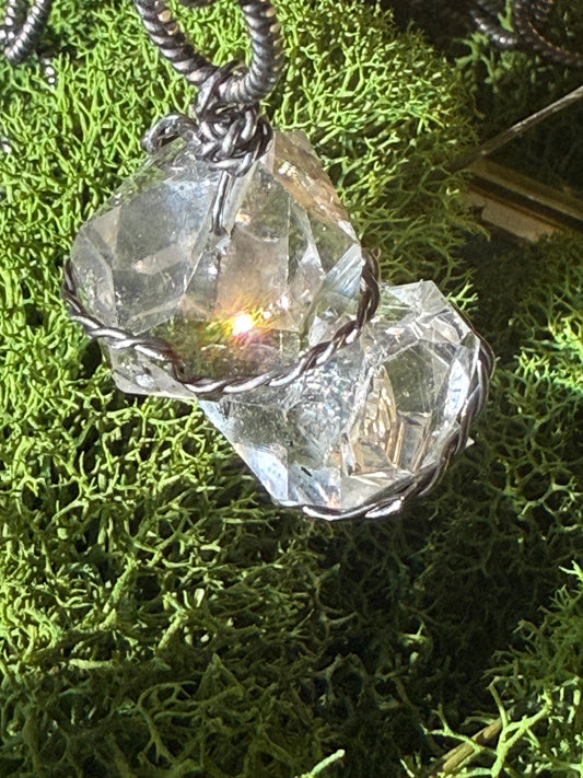 Herkimer Diamond Talisman: Soul Mates with manifestation crystal
