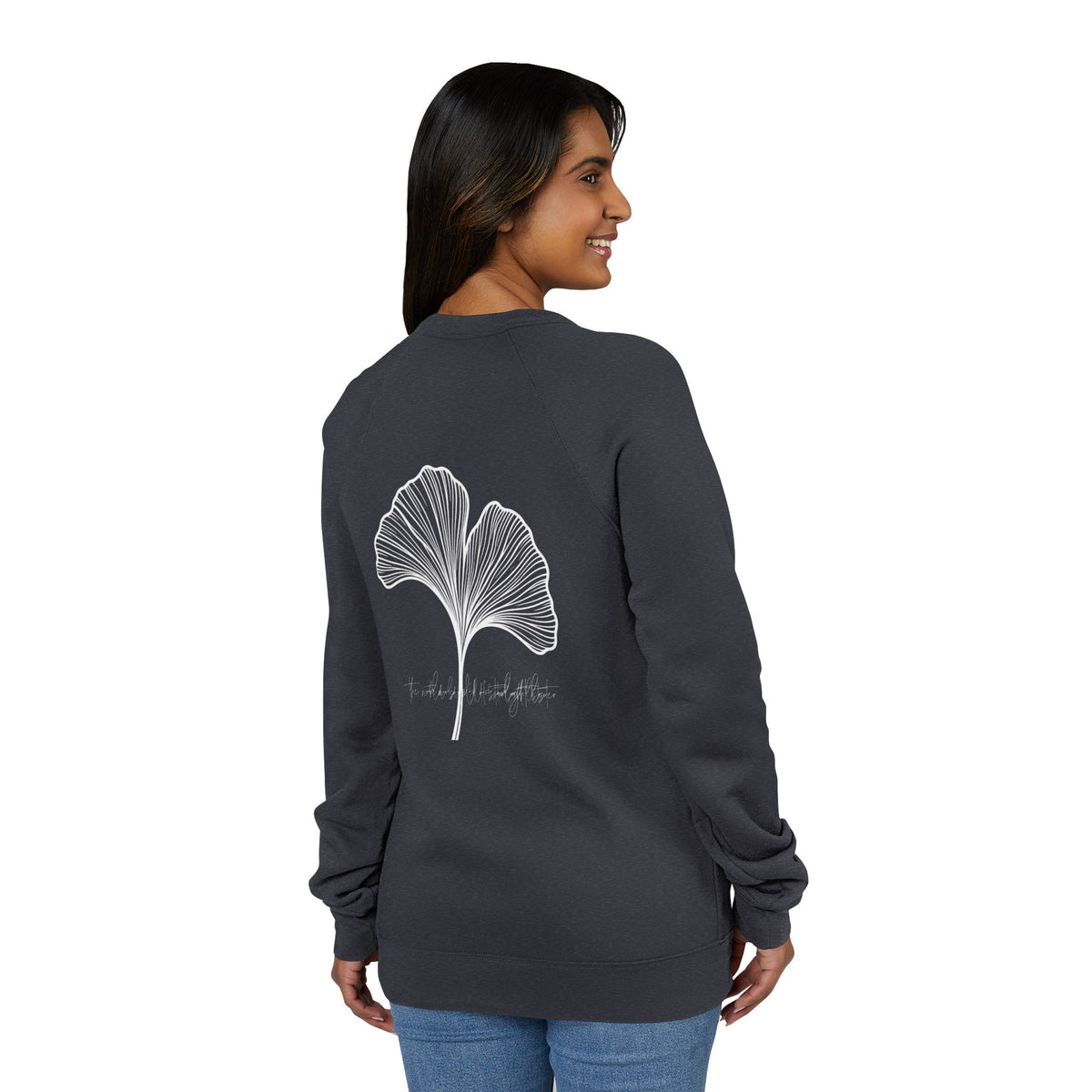 The World is Full of Starlight Poetry Ginkgo Leaf Sweatshirt — Minimal Botanical Crewneck- The Store by avalove