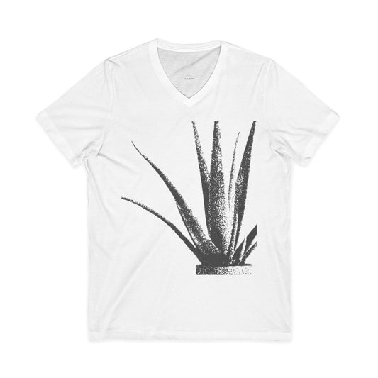 Aloe Plant V-Neck Tee — Minimalist Botanical Graphic Shirt, THE STORE by avalove