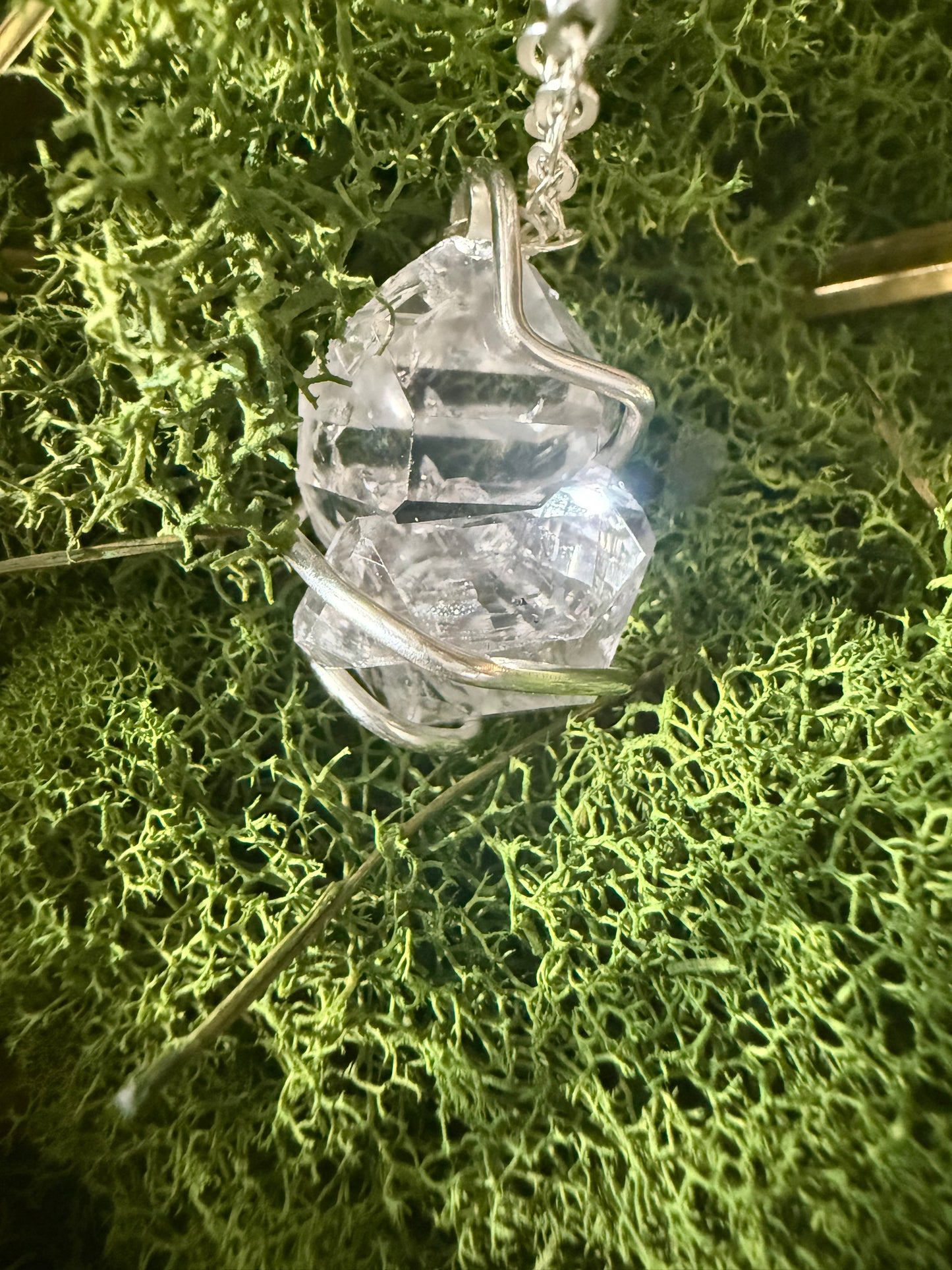 Herkimer Diamond Talisman: Rainbow Cluster of 4: Four Direction Herkimer