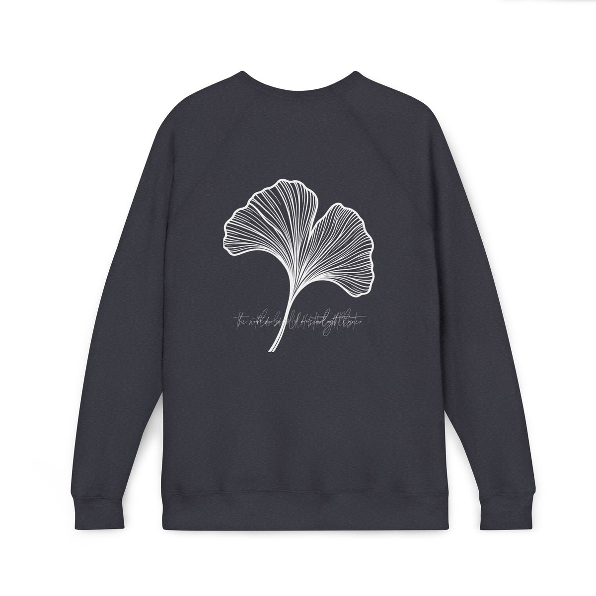 The World is Full of Starlight Poetry Ginkgo Leaf Sweatshirt — Minimal Botanical Crewneck- The Store by avalove